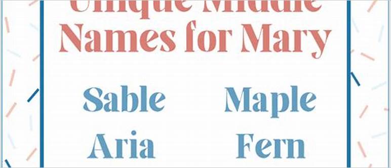 Middle names for mary